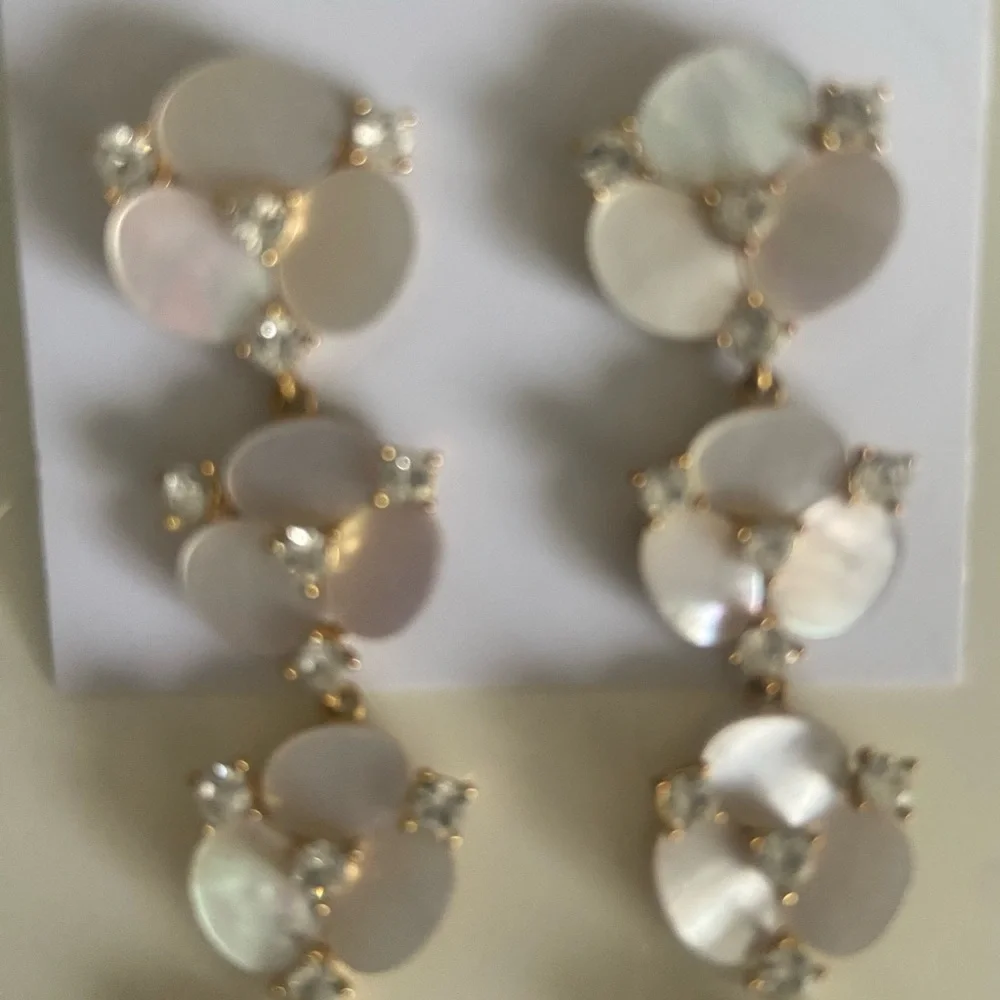 Kate Spade Pearl and Gold Drop Earrings